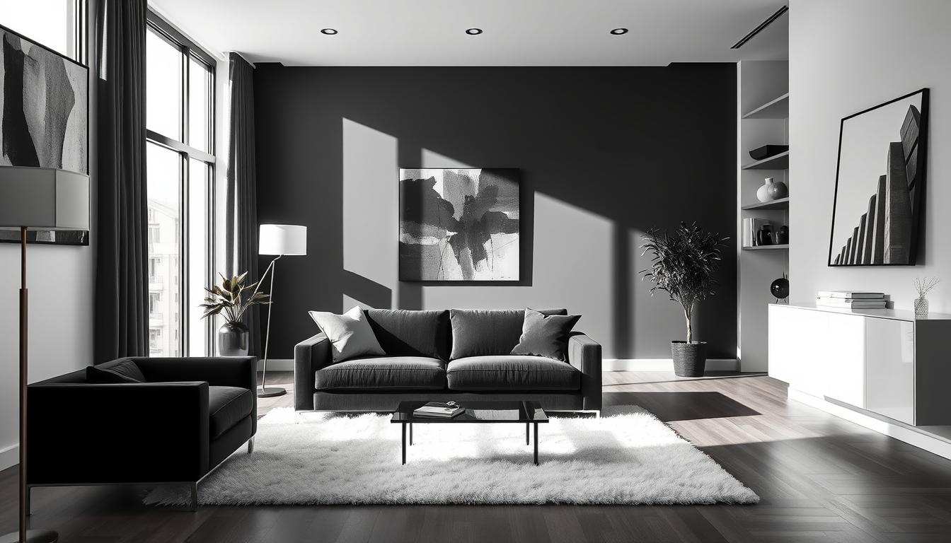 black and white home interior design