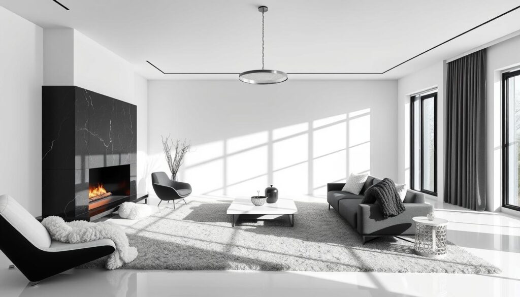 black and white interior design