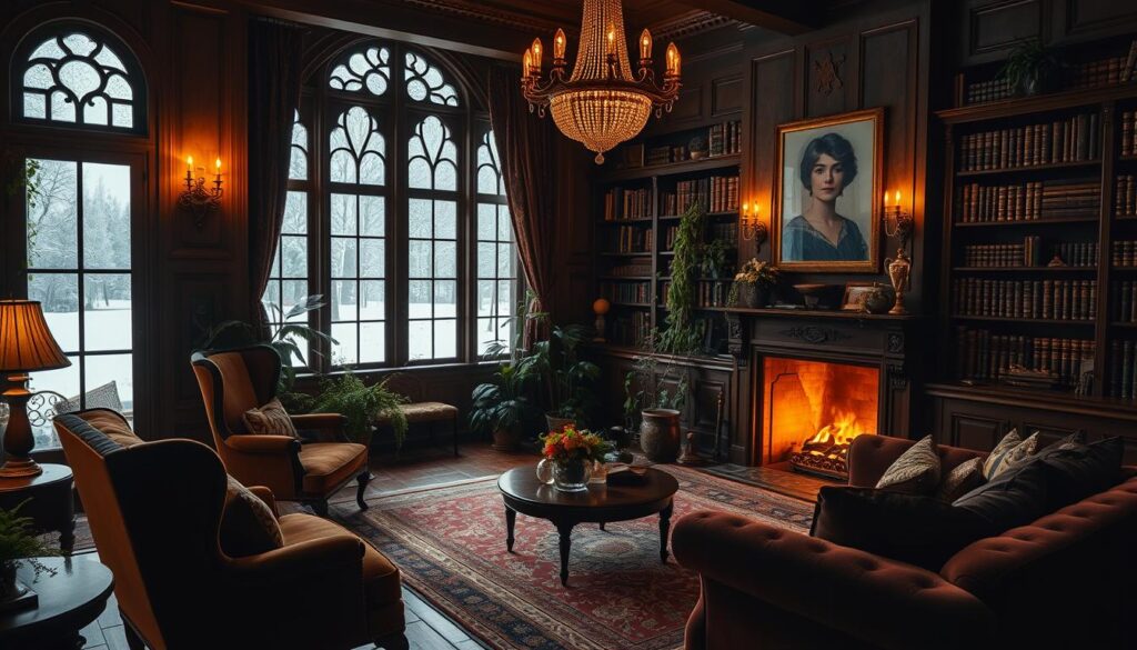 cozy 1920s living room design