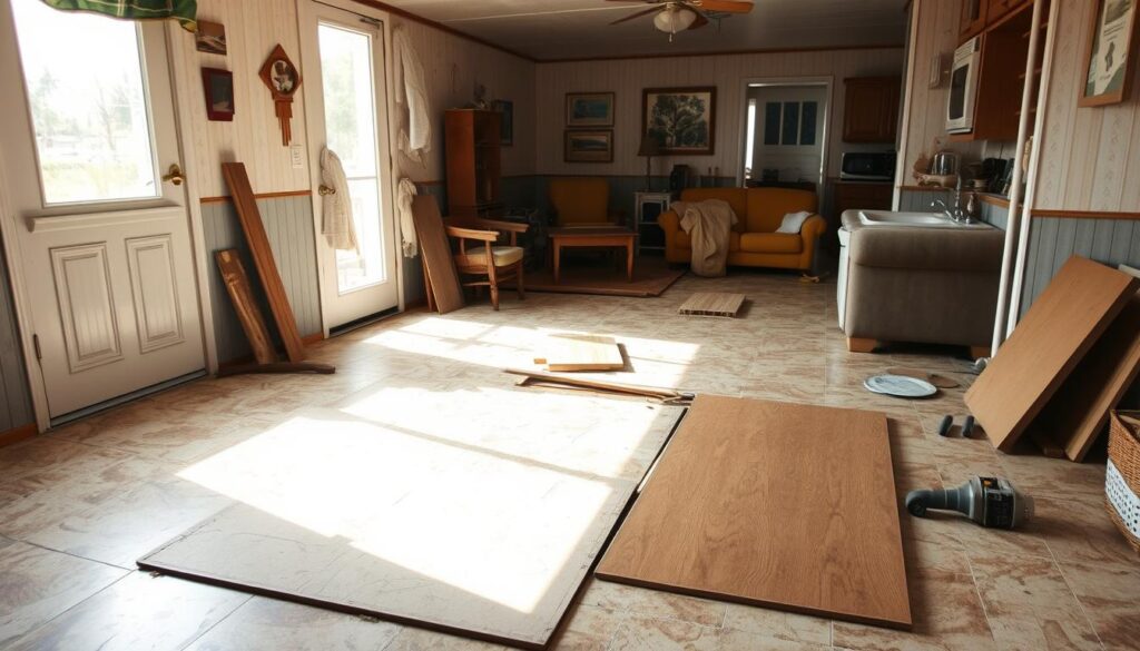 throwback trailer renovation flooring update