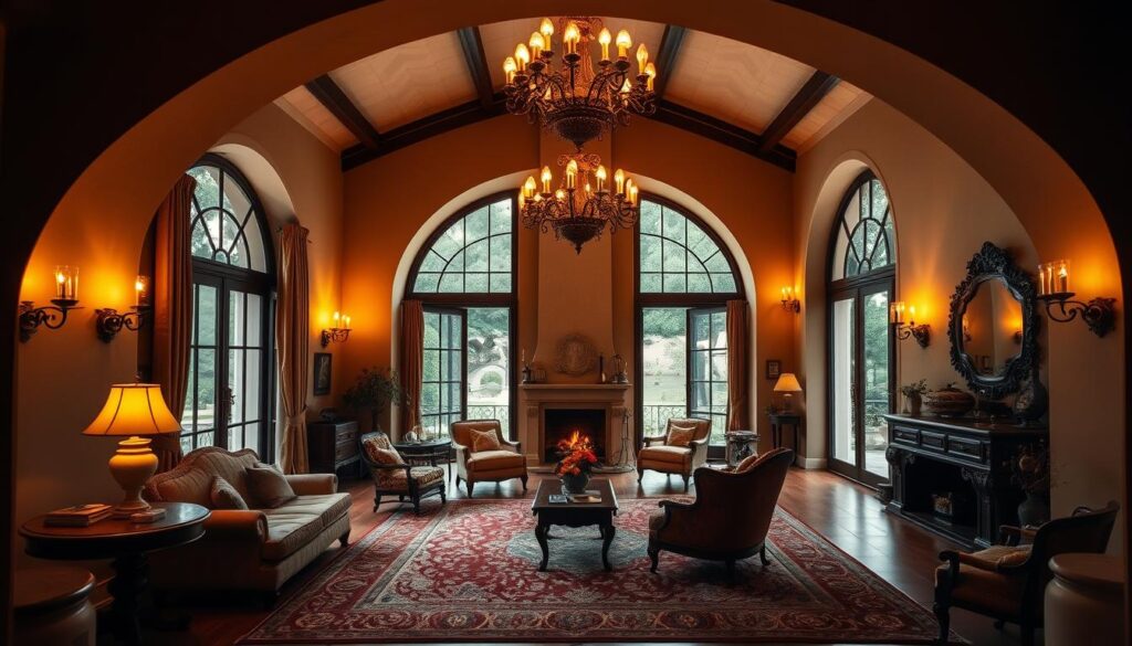 Italian villa interior design lighting