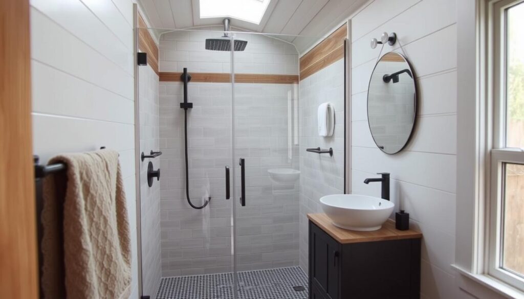tiny home bathroom shower design